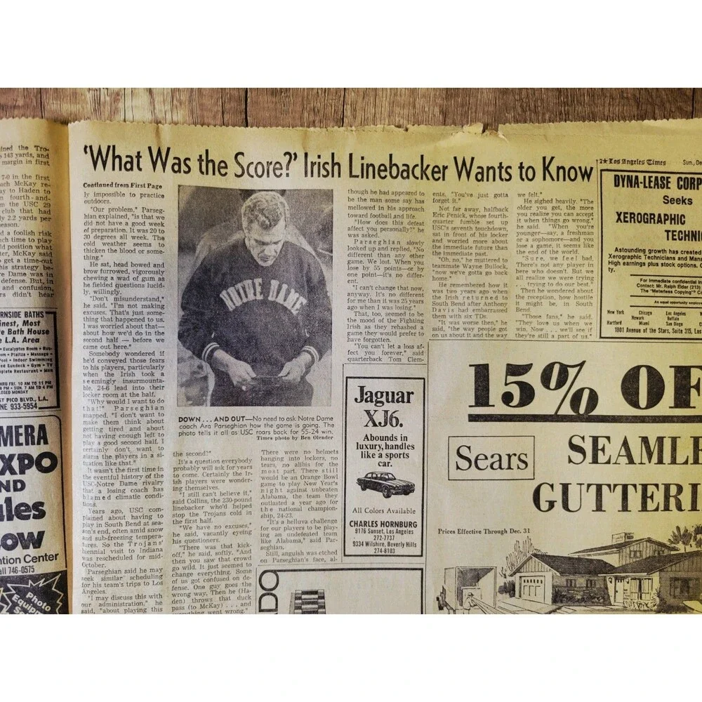 1974 Dec 1: LA Times Anthony Davis & USC 55-24 Rout of Irish! College Football